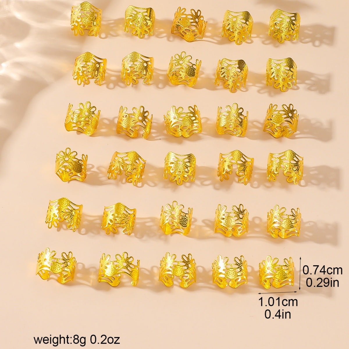 Women's Metal Hollow Out Hair Buckle with 8mm Iron and Aluminum Hair Extensions