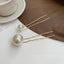 Women's Elegant Solid Color Pearl Hairpin with Metal Inlay