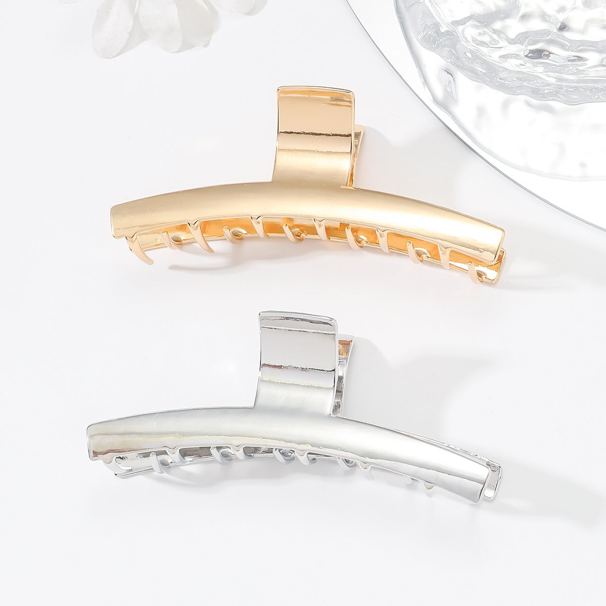 Women's Glossy Metal Plating Hair Claw Clip