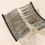 Women's Solid Color Resin Beaded Hair Comb - Versatile Pearl Magic Hair Accessory