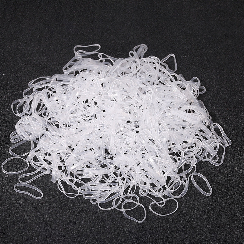 Women's Solid Color TPU Elastic Hair Bands - Transparent White Hair Ties