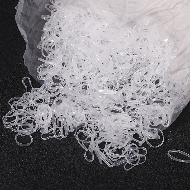 Women's Solid Color TPU Elastic Hair Bands - Transparent White Hair Ties