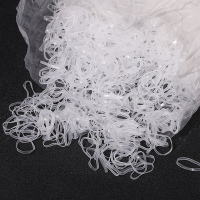 Women's Solid Color TPU Elastic Hair Bands - Transparent White Hair Ties