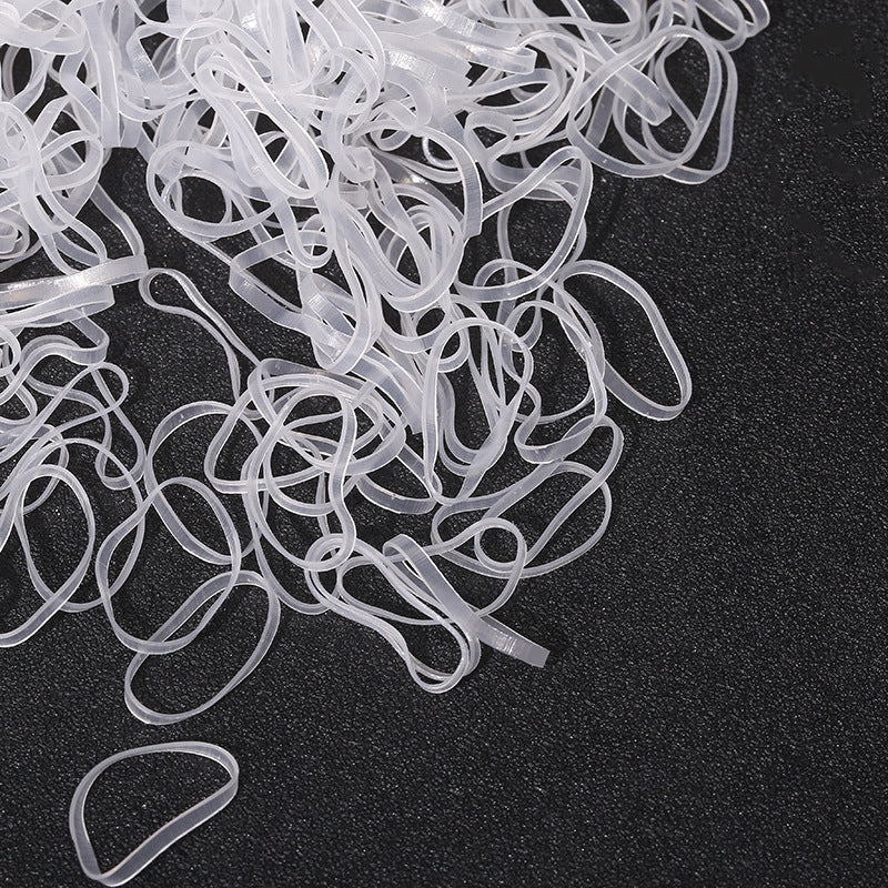 Women's Solid Color TPU Elastic Hair Bands - Transparent White Hair Ties