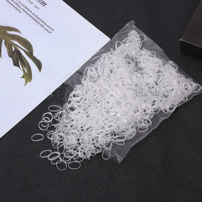 Women's Solid Color TPU Elastic Hair Bands - Transparent White Hair Ties