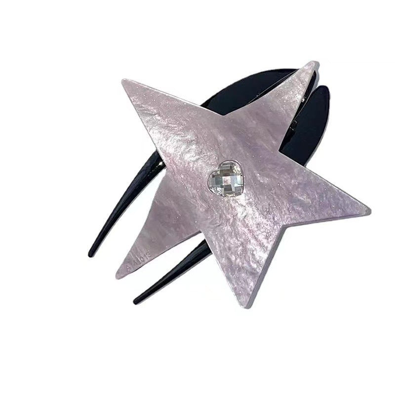 Women's Star Design Acetate Hair Claw Clip - Fashionable Swallowtail Shark Hairpin