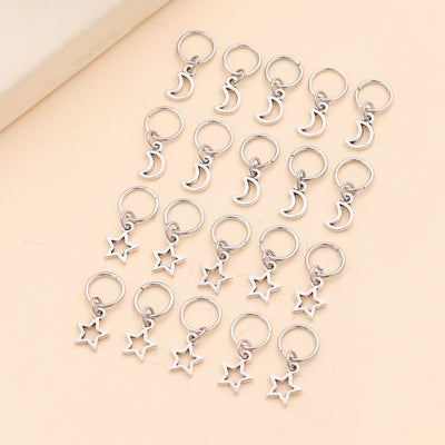 Women's Star and Moon Alloy Hair Buckle with Pentagram Pendant Braids Jewelry