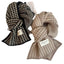 Women's Classic Houndstooth Knit Scarf - Stylish and Warm Reversible Design