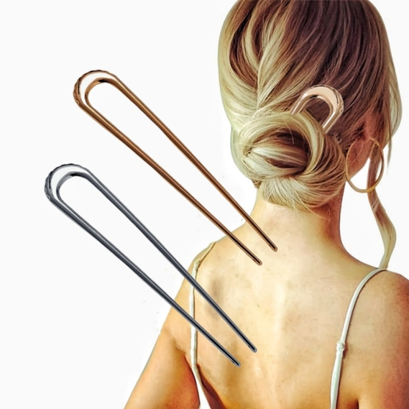 Women's Modern U-Shape Alloy Plated Hairpin Set