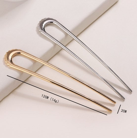 Women's Modern U-Shape Alloy Plated Hairpin Set