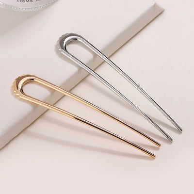 Women's Modern U-Shape Alloy Plated Hairpin Set