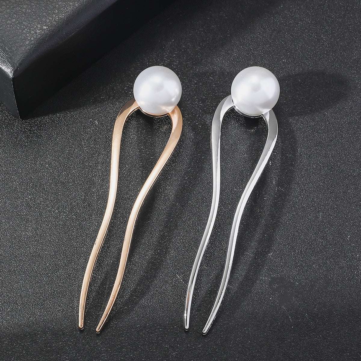 Women's U-Shape Pearl Hairpin - Korean Style Alloy Hair Accessory