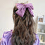 Women's Bow Knot Hair Clip and Satin Hair Band Set - Purple Hair Accessories Collection