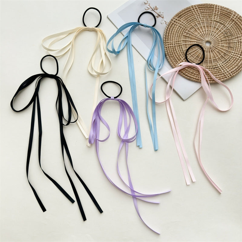 Women's Handmade Bow Knot Elastic Hair Tie with Tassel