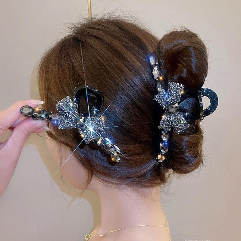 Women's Rhinestone Bow Knot Hair Claw Clips - Premium Large Hairpins 2024 Collection