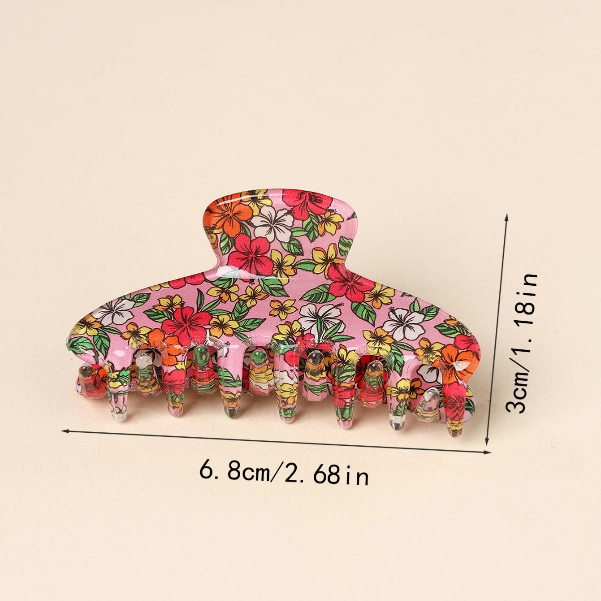 Women's Floral Acrylic Handmade Hair Claw Clip - Autumn Winter Fashion Accessory