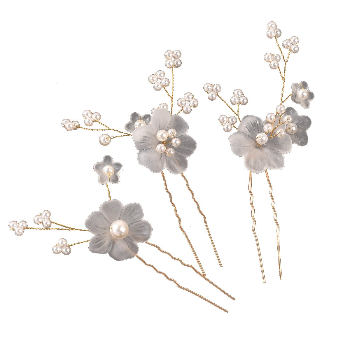 Women's Elegant Floral Metal Hairpin Set - Bridal Hair Accessories