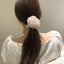 Women's Floral Organza Camellia Hair Tie and Scrunchie Set