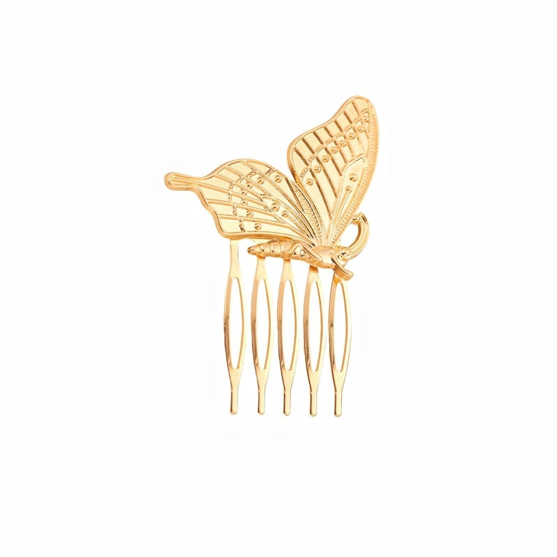 Women's Butterfly Alloy Hair Comb - Fresh Metal Forest Series