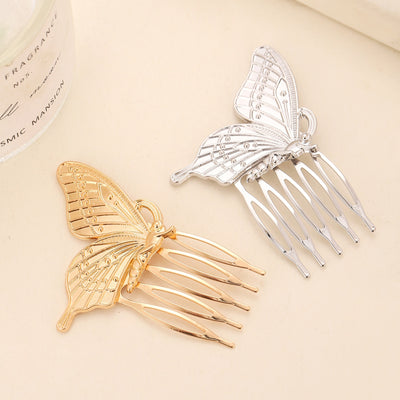 Women's Butterfly Alloy Hair Comb - Fresh Metal Forest Series