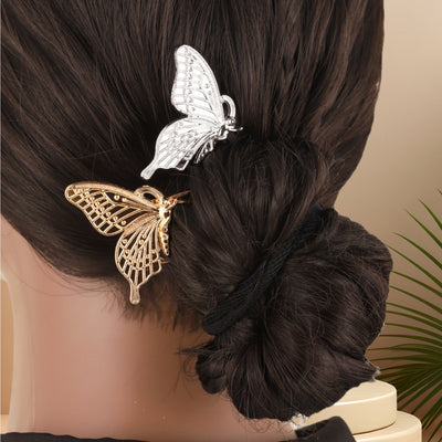 Women's Butterfly Alloy Hair Comb - Fresh Metal Forest Series