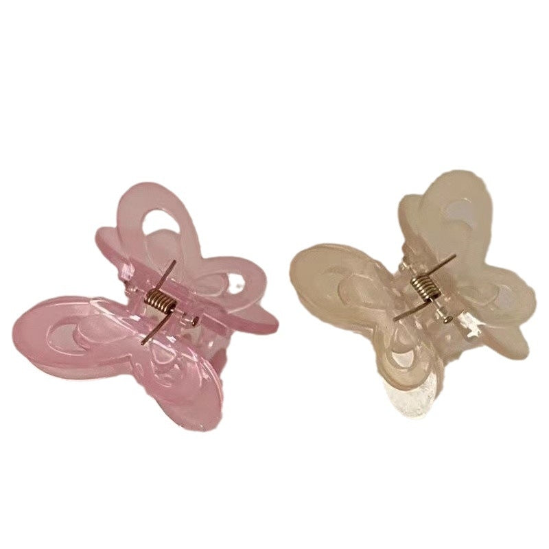 Women's Romantic Butterfly Acrylic Hair Claw Clip - Jelly Acetate Bow Design