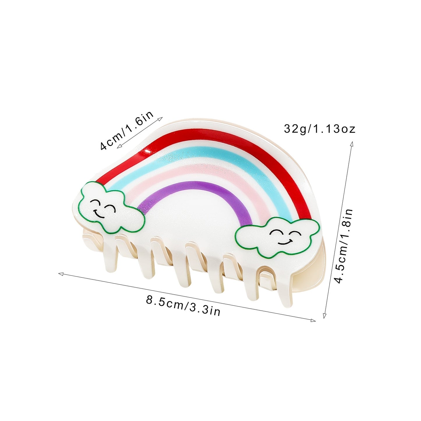 Women's Cute Rainbow Cloud Acrylic Hair Claw Clip - Korean Style Cartoon Hair Accessory