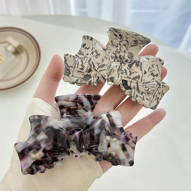 Women's Floral Acetate Bow Hair Claw Clip