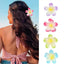 Women's Gradient Flower Hair Claw Clip - Sweet Style Plastic Hair Accessory