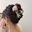 Women's Rose Alloy Gauze Hair Claw Clip - Delicate Handmade 2024 Hairpin with Shark Clip Headpiece