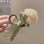 Women's Rose Alloy Gauze Hair Claw Clip - Delicate Handmade 2024 Hairpin with Shark Clip Headpiece