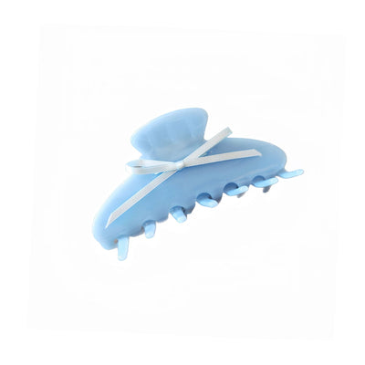 Women's Handmade Acetic Acid Hair Claw with Streamer Bow and High Elasticity Texture