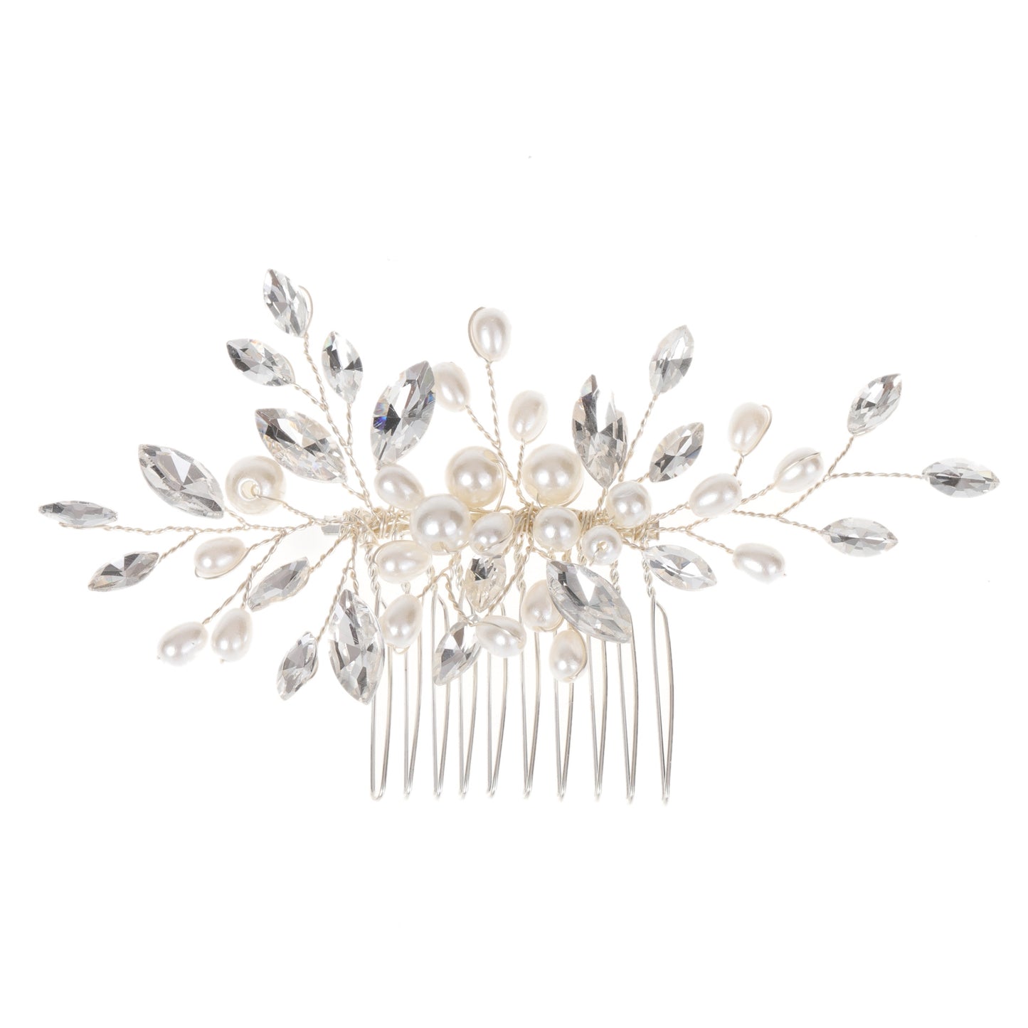 Women's Elegant Pearl Metal Insert Hair Comb