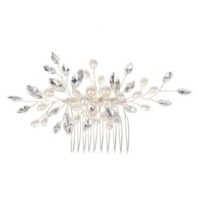 Women's Elegant Pearl Metal Insert Hair Comb