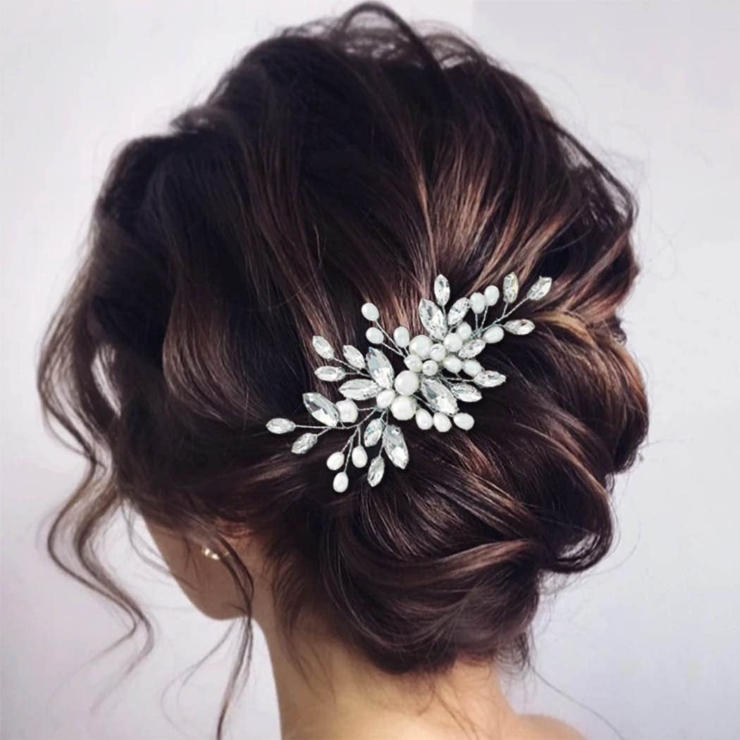 Women's Elegant Pearl Metal Insert Hair Comb