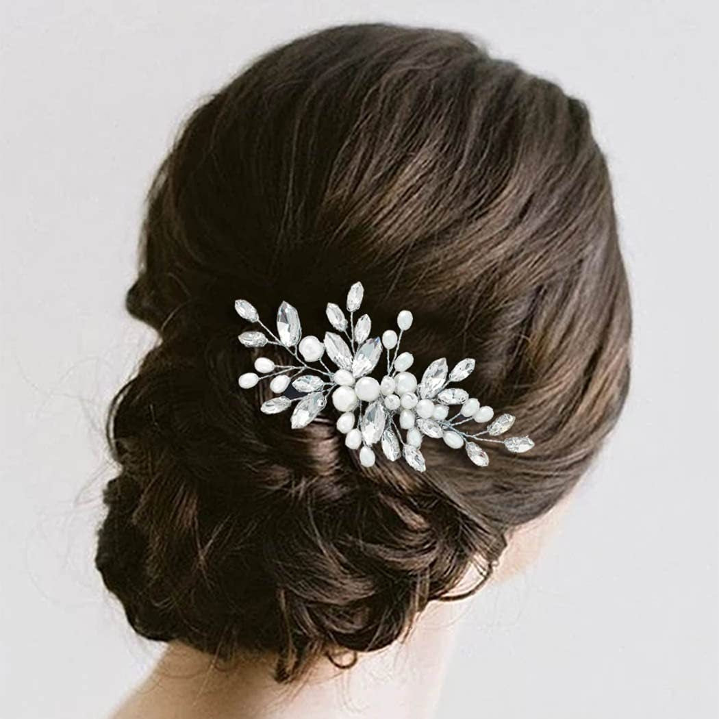 Women's Elegant Pearl Metal Insert Hair Comb