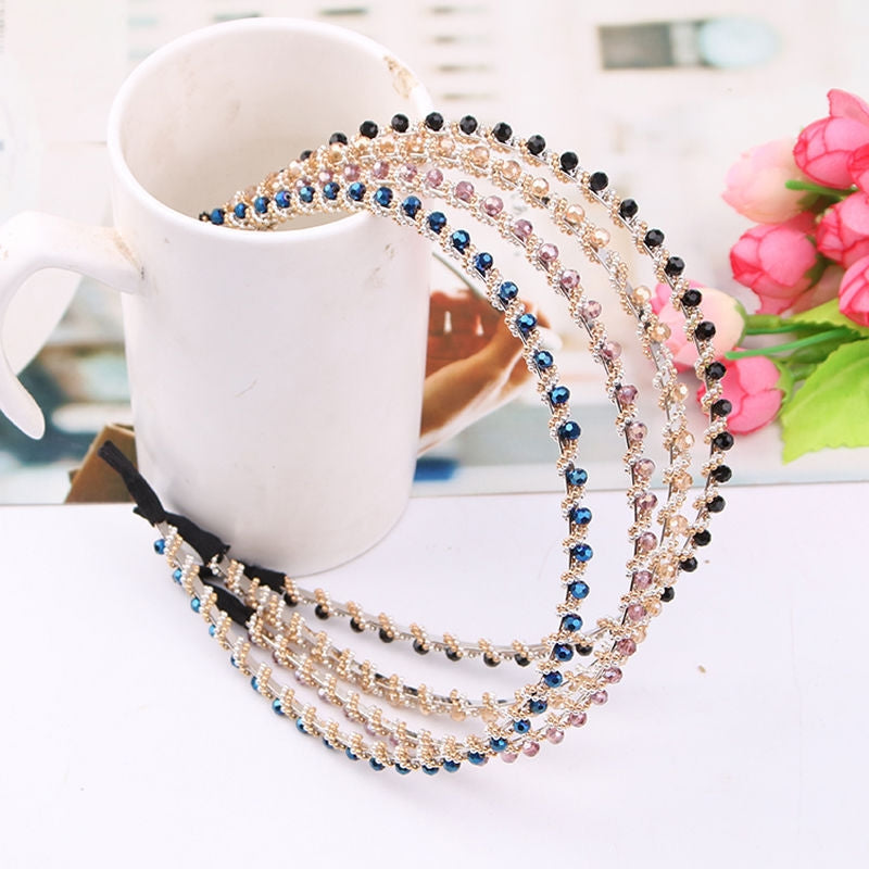 Women's Crystal Pearl Metal Hair Band