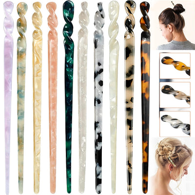 Women's Vintage Acetate Color Block Hairpin Set - Modern & Ancient Style Headwear