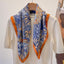 Women's Vintage Floral Polyester Silk Scarf - Multi-Functional Fashion Accessory