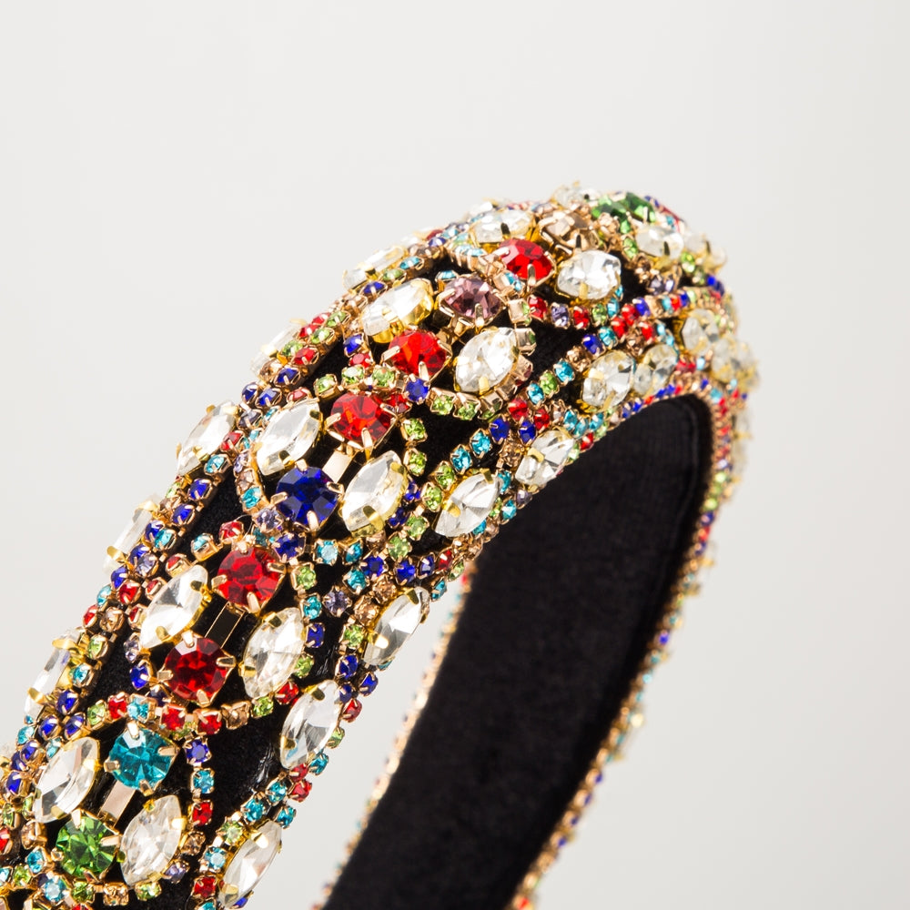 Women's Vintage Rhinestone Embellished Hairband - Elegant Retro Style