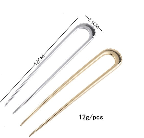 Women's Retro U-Shape Alloy Hairpin with Glossy Finish