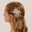 Women's Bridal Flower Crystal Hair Clip and Comb Set