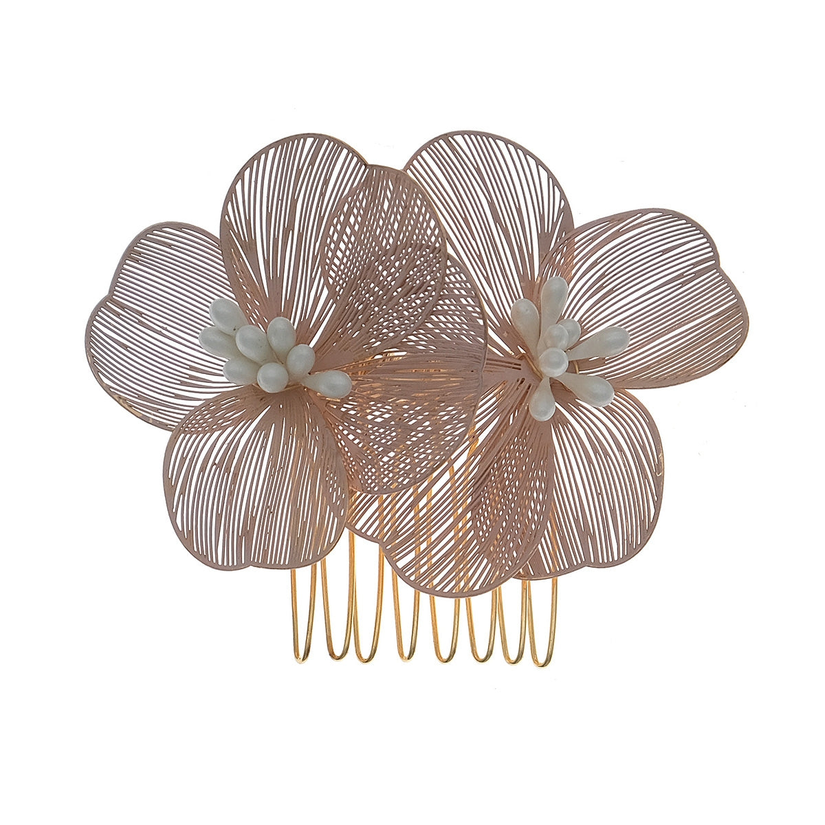 Women's Bridal Flower Crystal Hair Clip and Comb Set