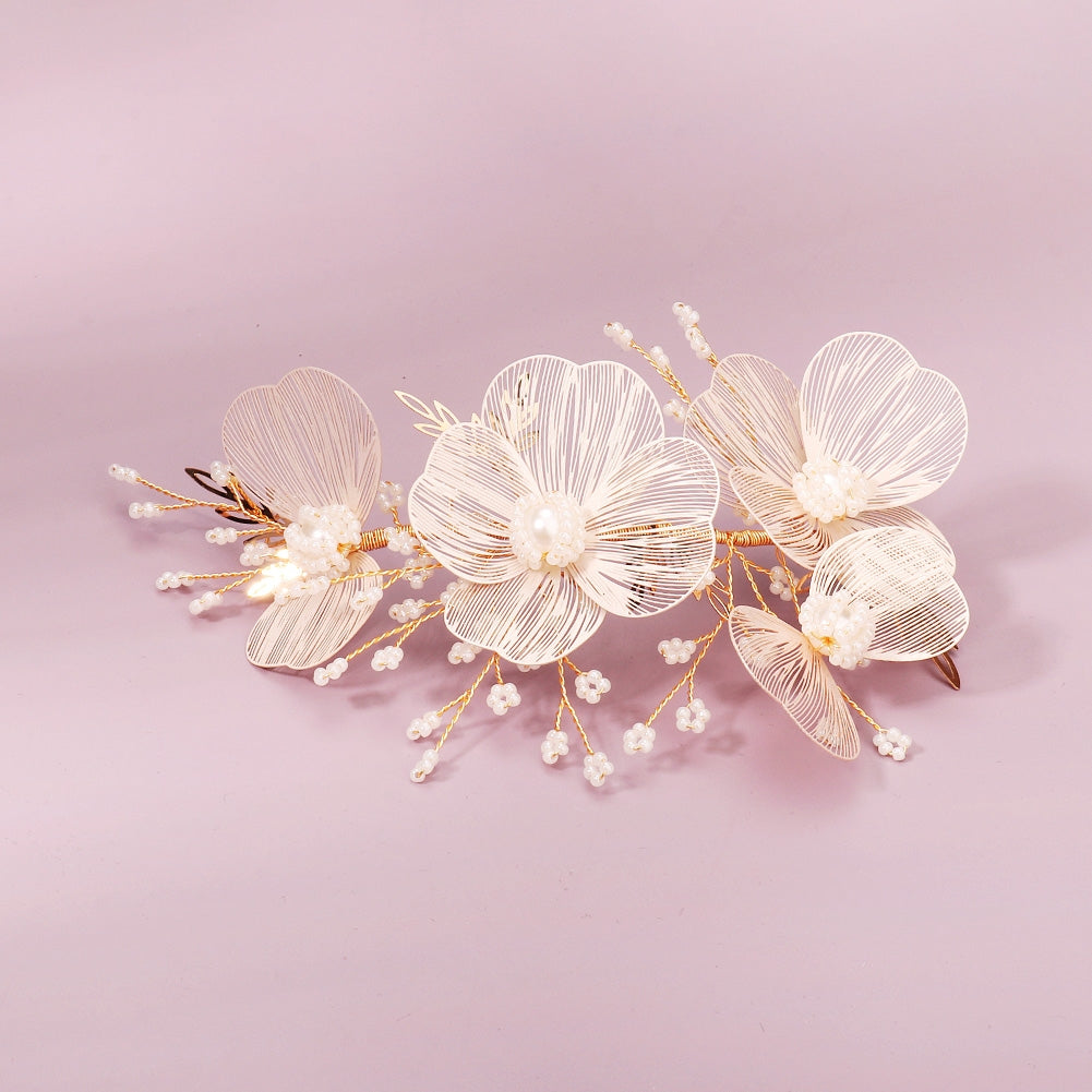 Women's Bridal Flower Crystal Hair Clip and Comb Set