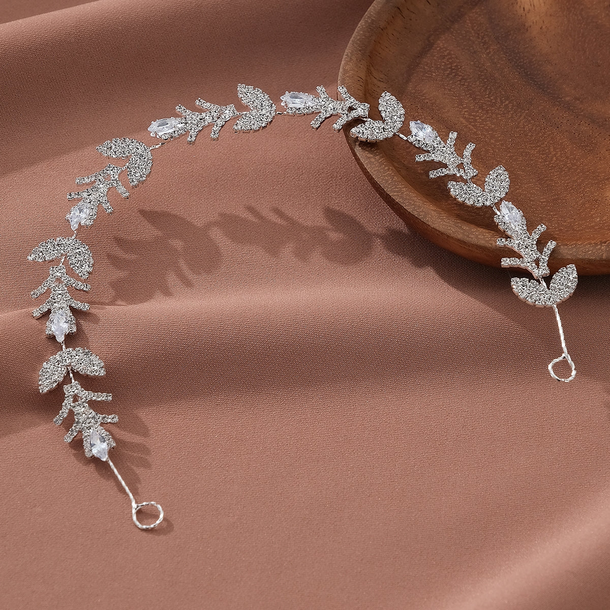 Women's Wedding Rhinestone Leaf Hair Band