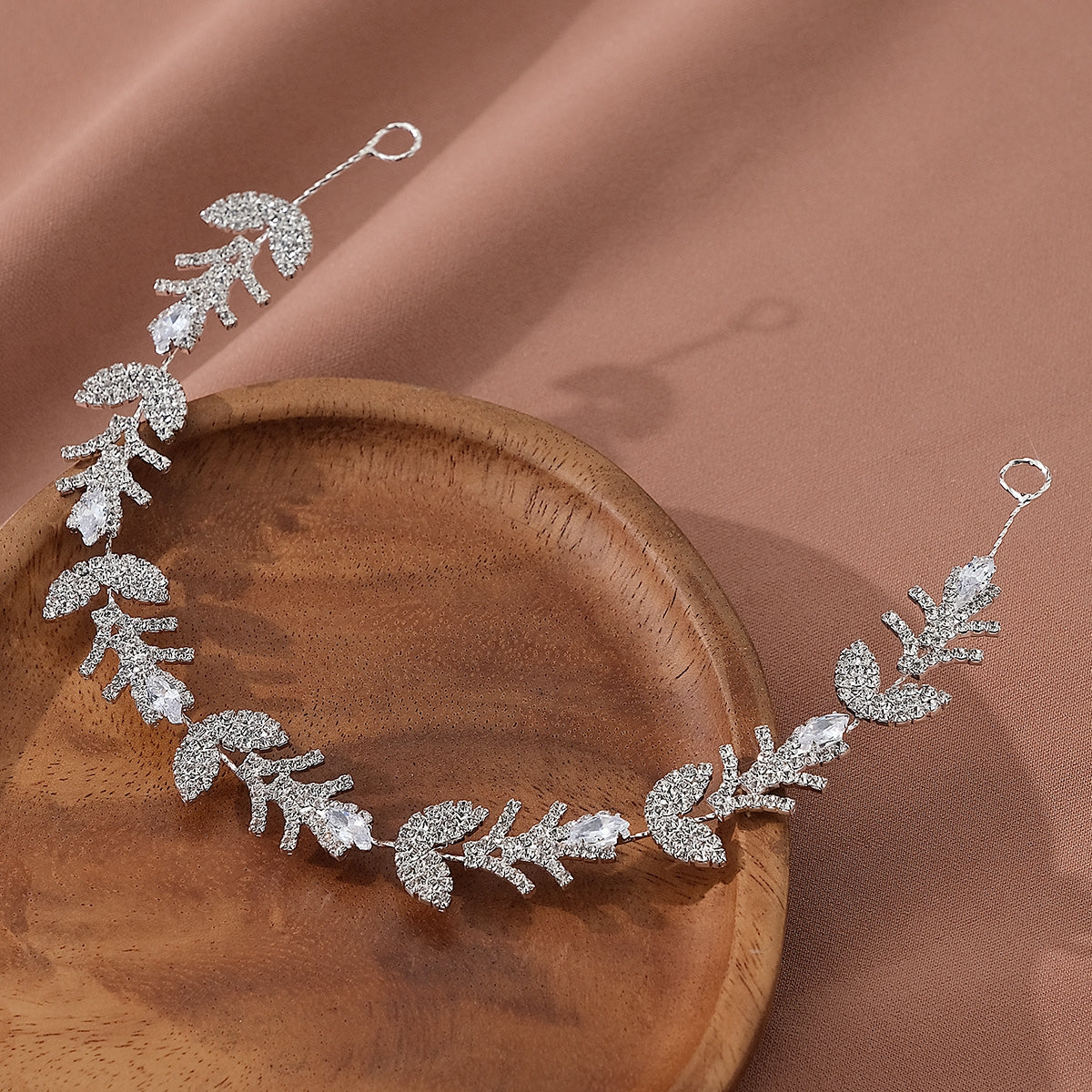 Women's Wedding Rhinestone Leaf Hair Band