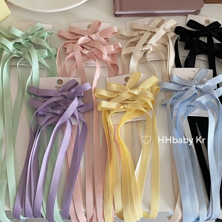 Y2K Preppy Style Sweet Bow Ribbon Hair Clip for Women