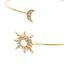 Women's Geometric Zircon Adjustable Sun Moon Alloy Arm Bracelet