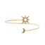 Women's Geometric Zircon Adjustable Sun Moon Alloy Arm Bracelet