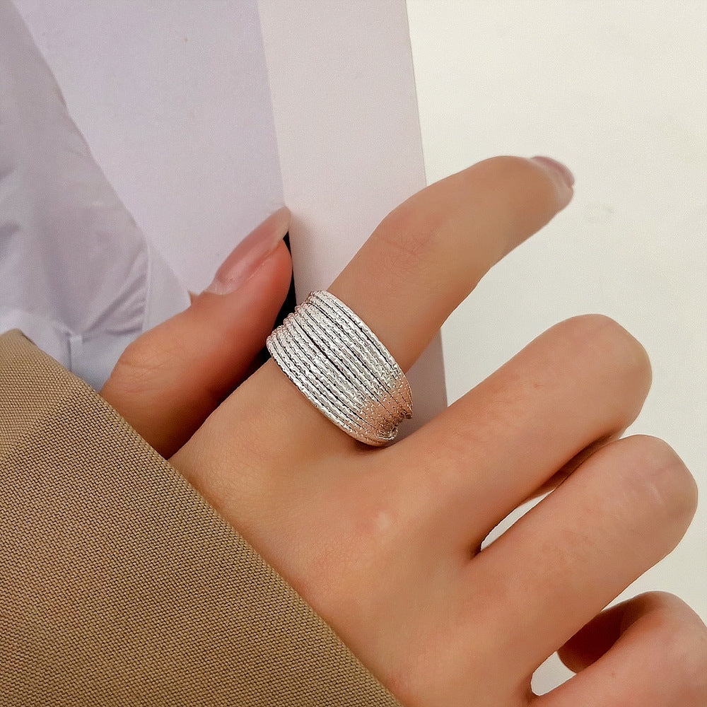 Y2K Minimalist Multi-Layer Open Adjustable Gold Silver Plated Unisex Rings